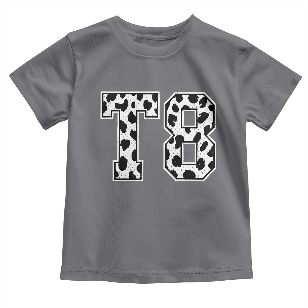T8 Jersey Number Toddler T Shirt Y2k Leopard Number Concert Inspired Outfit Varsity Sports TS10 Charcoal Print Your Wear