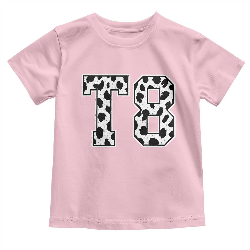 T8 Jersey Number Toddler T Shirt Y2k Leopard Number Concert Inspired Outfit Varsity Sports TS10 Light Pink Print Your Wear