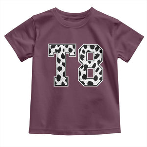 T8 Jersey Number Toddler T Shirt Y2k Leopard Number Concert Inspired Outfit Varsity Sports TS10 Maroon Print Your Wear