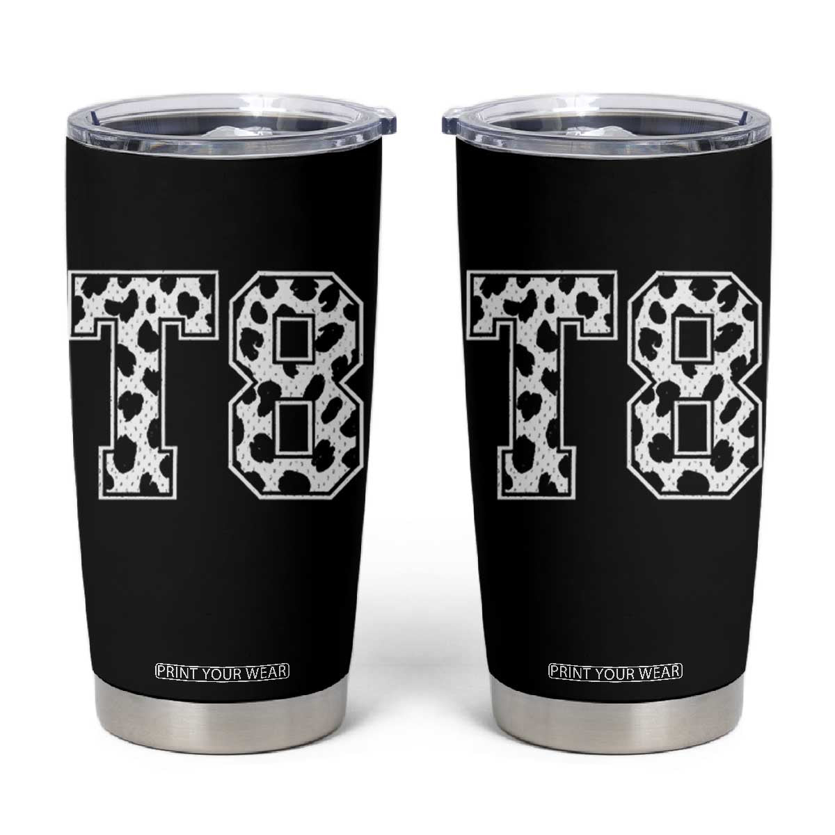 T8 Jersey Number Tumbler Cup Y2k Leopard Number Concert Inspired Outfit Varsity Sports TS10 Black Print Your Wear