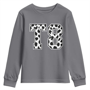 T8 Jersey Number Youth Sweatshirt Y2k Leopard Number Concert Inspired Outfit Varsity Sports TS10 Charcoal Print Your Wear