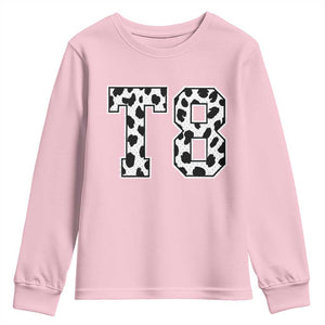 T8 Jersey Number Youth Sweatshirt Y2k Leopard Number Concert Inspired Outfit Varsity Sports TS10 Light Pink Print Your Wear