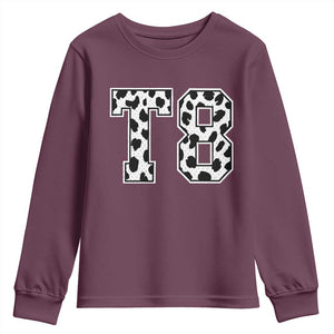 T8 Jersey Number Youth Sweatshirt Y2k Leopard Number Concert Inspired Outfit Varsity Sports TS10 Maroon Print Your Wear