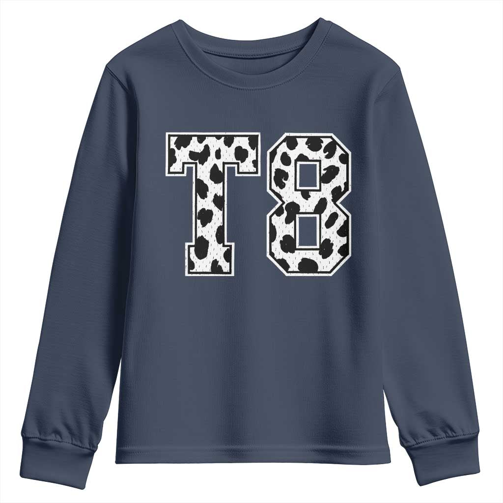 T8 Jersey Number Youth Sweatshirt Y2k Leopard Number Concert Inspired Outfit Varsity Sports TS10 Navy Print Your Wear