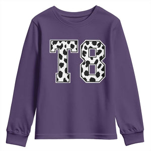 T8 Jersey Number Youth Sweatshirt Y2k Leopard Number Concert Inspired Outfit Varsity Sports TS10 Purple Print Your Wear