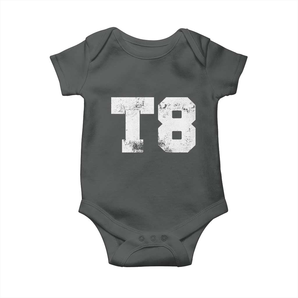T8 Jersey Baby Onesie Concert Inspired Outfit Varsity Sports TS10 Dark Heather Print Your Wear