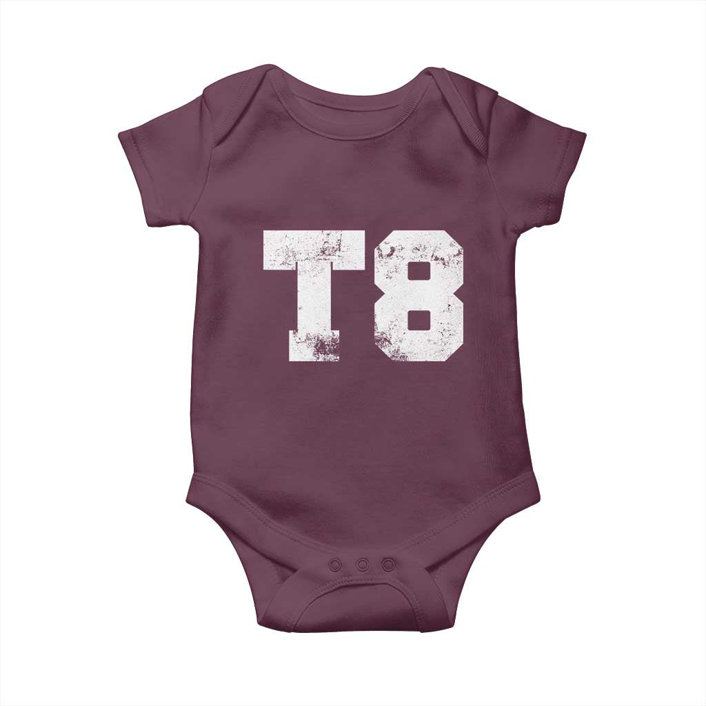 T8 Jersey Baby Onesie Concert Inspired Outfit Varsity Sports TS10 Maroon Print Your Wear