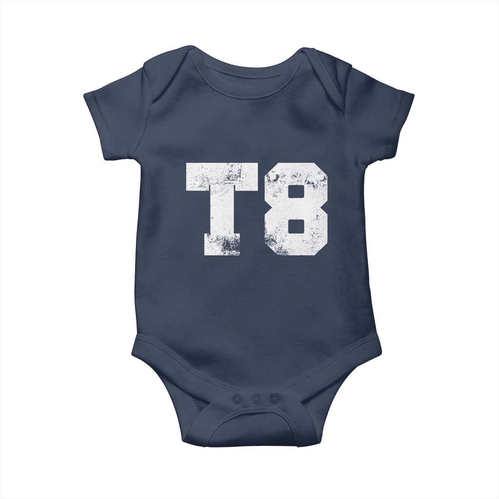 T8 Jersey Baby Onesie Concert Inspired Outfit Varsity Sports TS10 Navy Print Your Wear