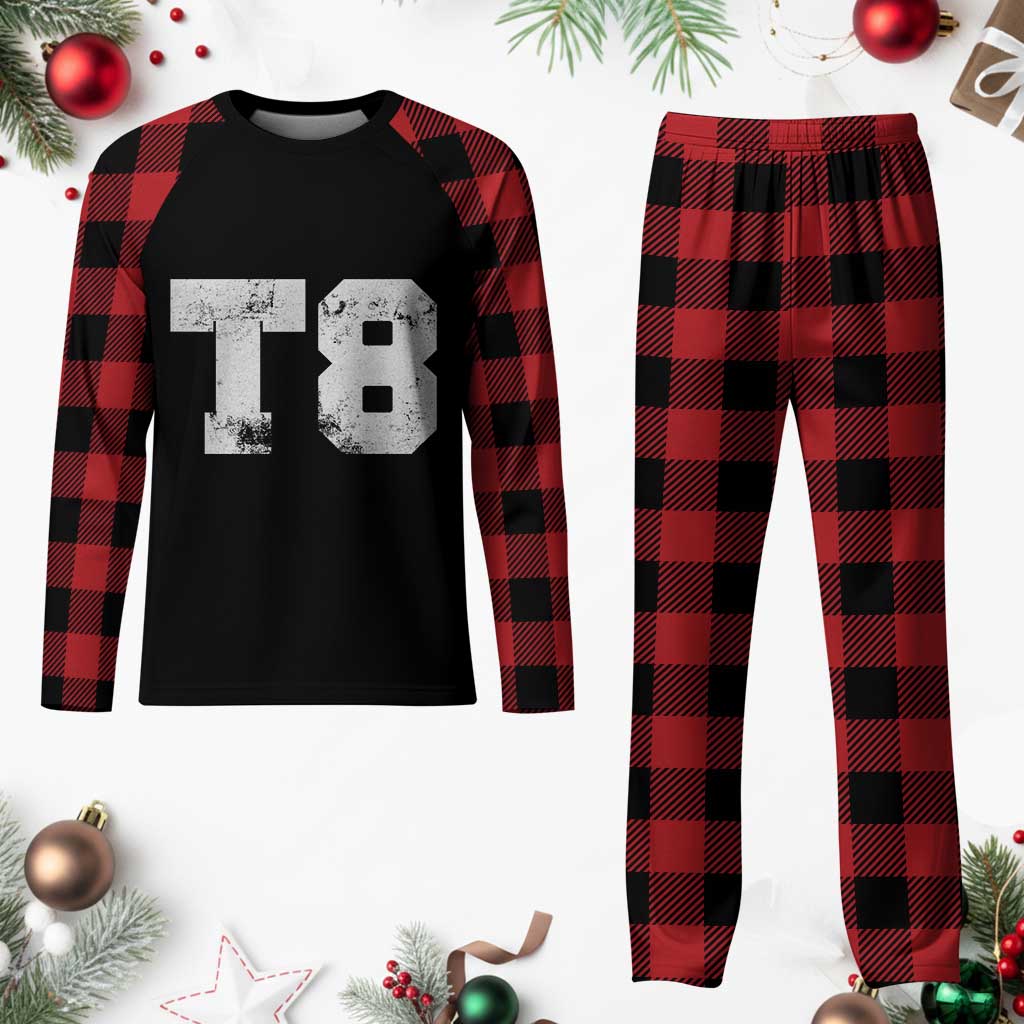 T8 Jersey Plaid Pajama Set Concert Inspired Outfit Varsity Sports TS10 Buffalo Plaid Print Your Wear