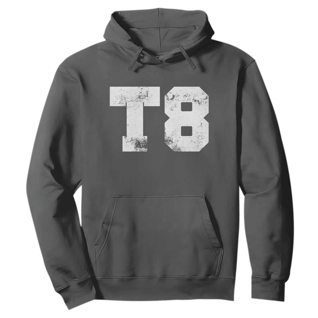 T8 Jersey Hoodie Concert Inspired Outfit Varsity Sports TS10 Dark Heather Print Your Wear