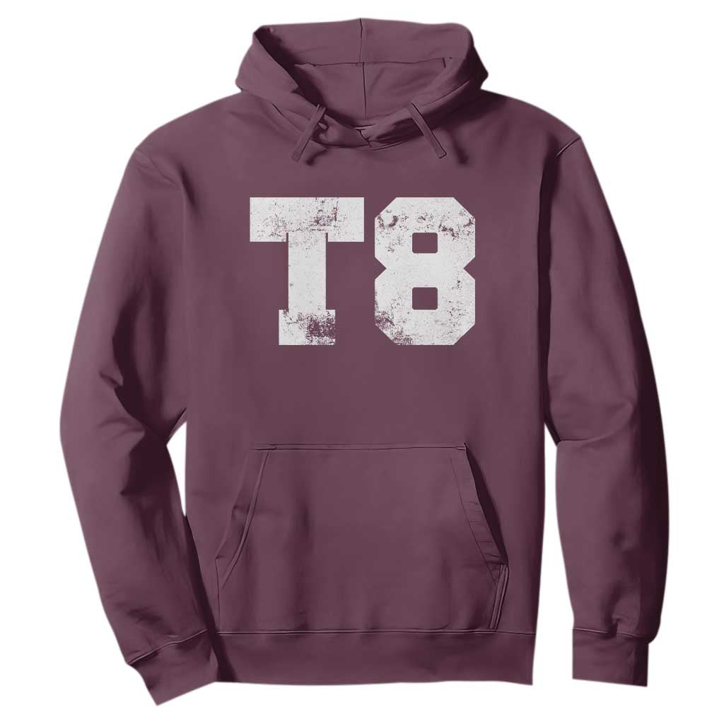 T8 Jersey Hoodie Concert Inspired Outfit Varsity Sports TS10 Maroon Print Your Wear