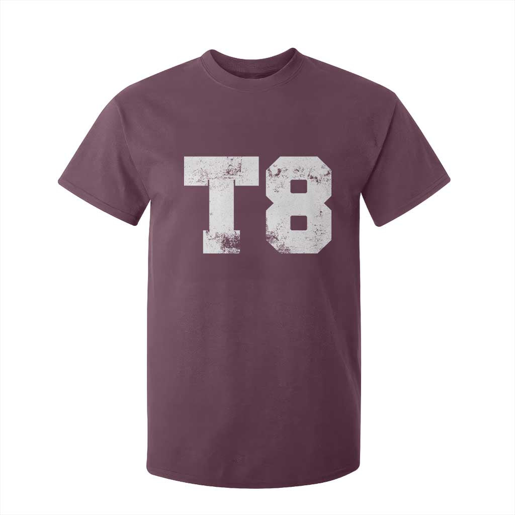 T8 Jersey T Shirt For Kid Concert Inspired Outfit Varsity Sports TS10 Maroon Print Your Wear