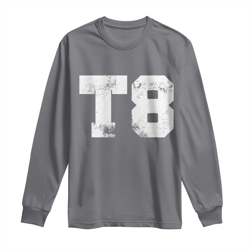 T8 Jersey Long Sleeve Shirt Concert Inspired Outfit Varsity Sports TS10 Charcoal Print Your Wear