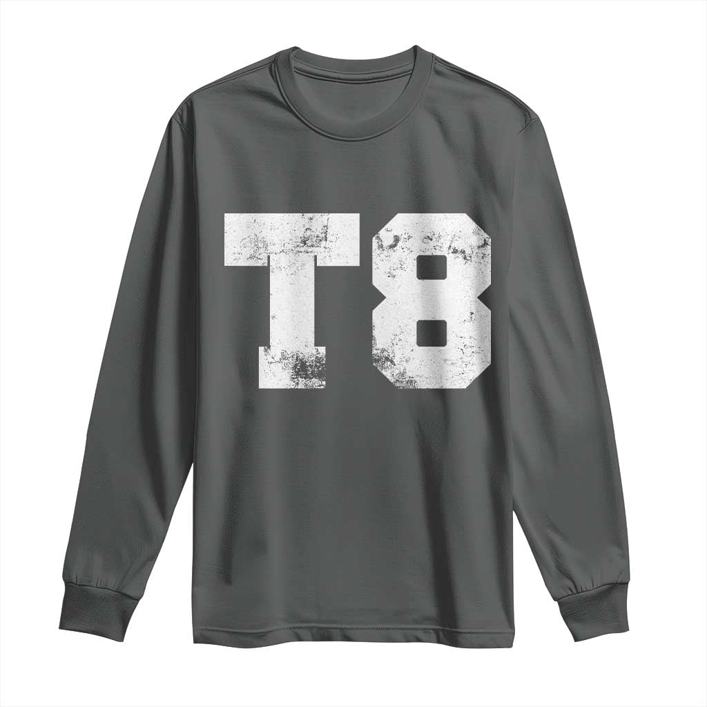 T8 Jersey Long Sleeve Shirt Concert Inspired Outfit Varsity Sports TS10 Dark Heather Print Your Wear
