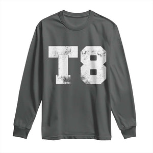 T8 Jersey Long Sleeve Shirt Concert Inspired Outfit Varsity Sports TS10 Dark Heather Print Your Wear
