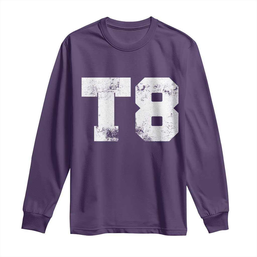 T8 Jersey Long Sleeve Shirt Concert Inspired Outfit Varsity Sports TS10 Purple Print Your Wear