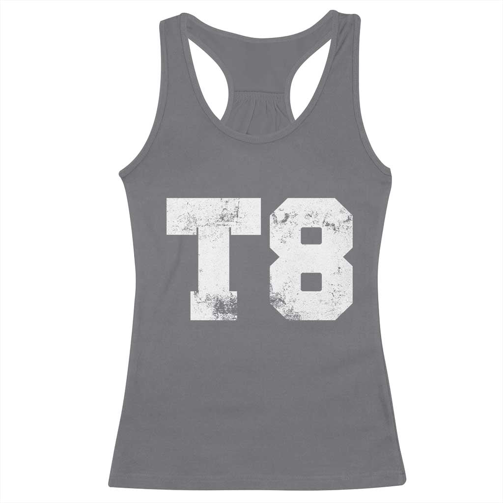 T8 Jersey Racerback Tank Top Concert Inspired Outfit Varsity Sports TS10 Charcoal Print Your Wear