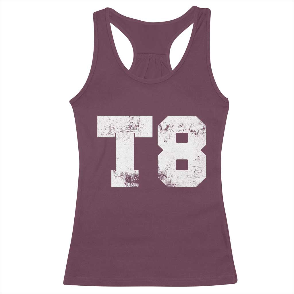 T8 Jersey Racerback Tank Top Concert Inspired Outfit Varsity Sports TS10 Maroon Print Your Wear