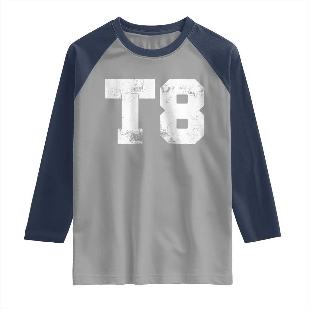 T8 Jersey Raglan Shirt Concert Inspired Outfit Varsity Sports TS10 Sport Gray Navy Print Your Wear
