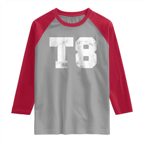 T8 Jersey Raglan Shirt Concert Inspired Outfit Varsity Sports TS10 Sport Gray Red Print Your Wear