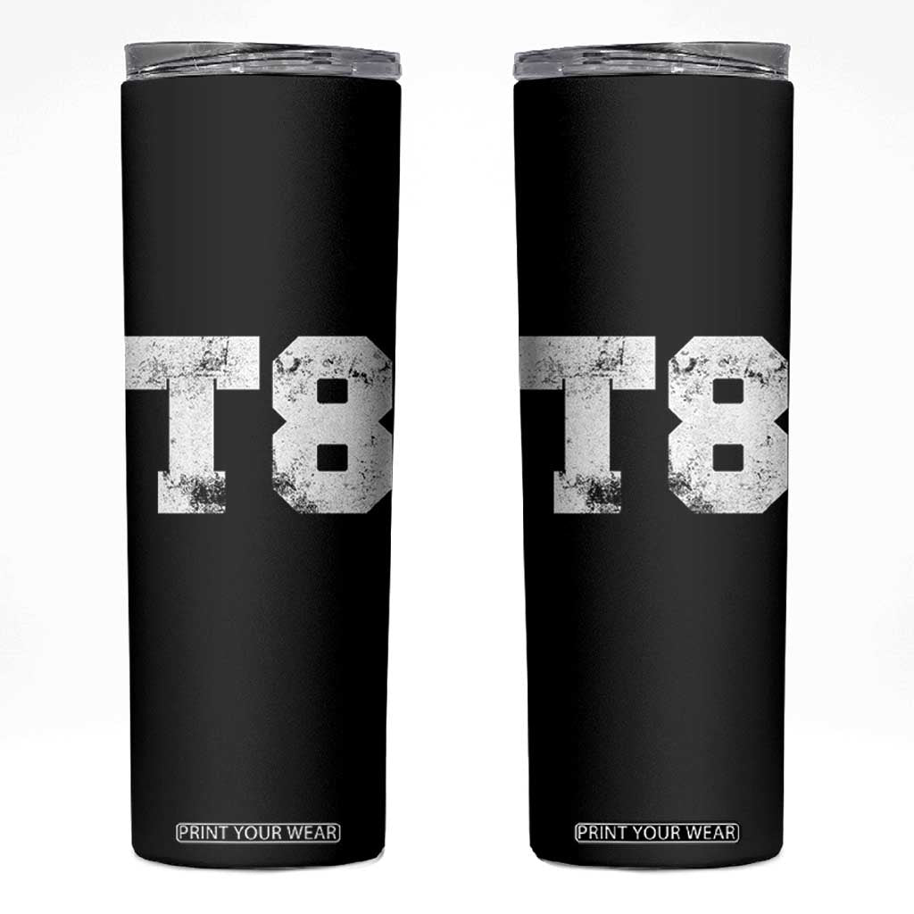 T8 Jersey Skinny Tumbler Concert Inspired Outfit Varsity Sports TS10 Black Print Your Wear