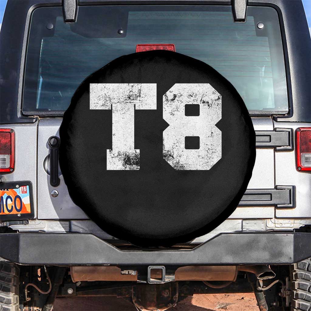 T8 Jersey Spare Tire Cover Concert Inspired Outfit Varsity Sports TS10 No hole Black Print Your Wear