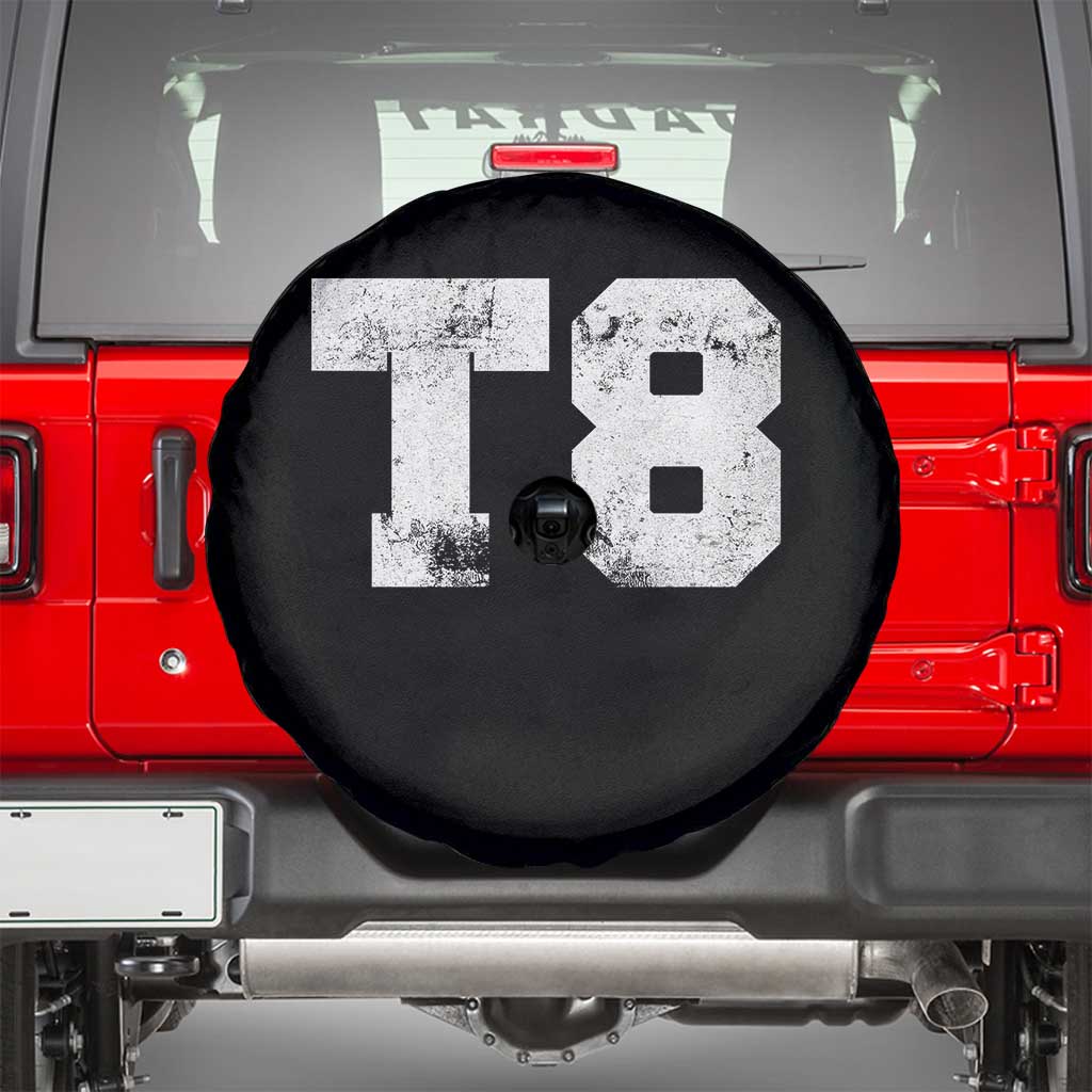 T8 Jersey Spare Tire Cover Concert Inspired Outfit Varsity Sports TS10 Black Print Your Wear