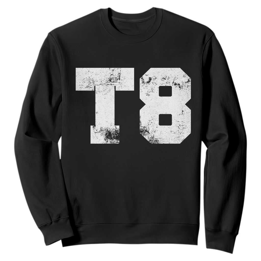 T8 Jersey Sweatshirt Concert Inspired Outfit Varsity Sports TS10 Black Print Your Wear