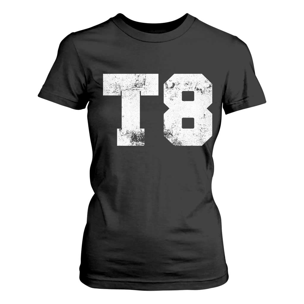 T8 Jersey T Shirt For Women Concert Inspired Outfit Varsity Sports TS10 Black Print Your Wear
