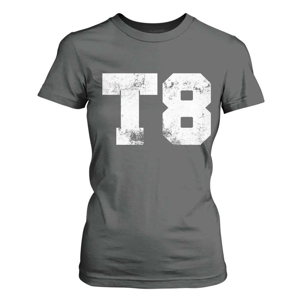 T8 Jersey T Shirt For Women Concert Inspired Outfit Varsity Sports TS10 Dark Heather Print Your Wear