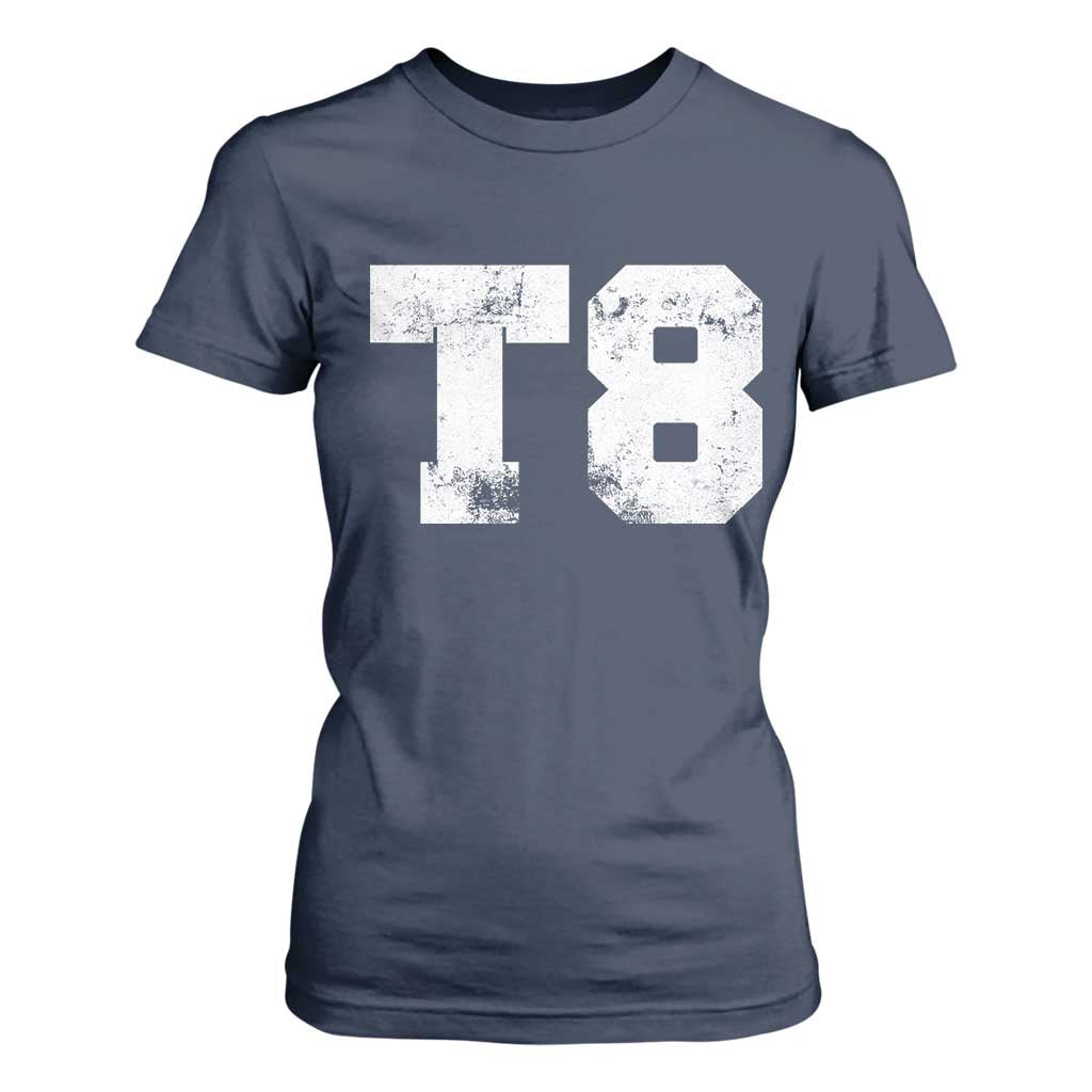 T8 Jersey T Shirt For Women Concert Inspired Outfit Varsity Sports TS10 Navy Print Your Wear