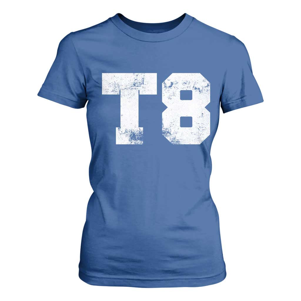 T8 Jersey T Shirt For Women Concert Inspired Outfit Varsity Sports TS10 Royal Blue Print Your Wear