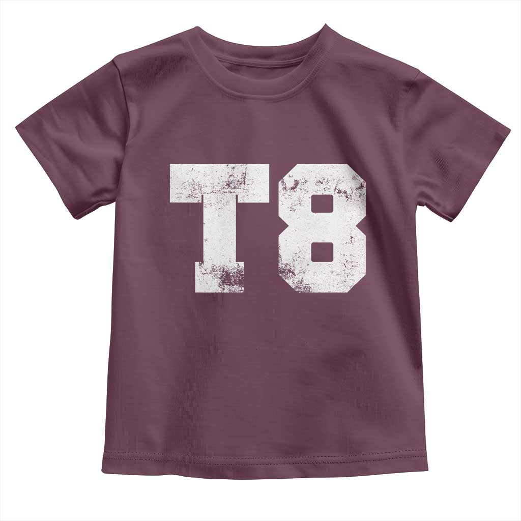 T8 Jersey Toddler T Shirt Concert Inspired Outfit Varsity Sports TS10 Maroon Print Your Wear