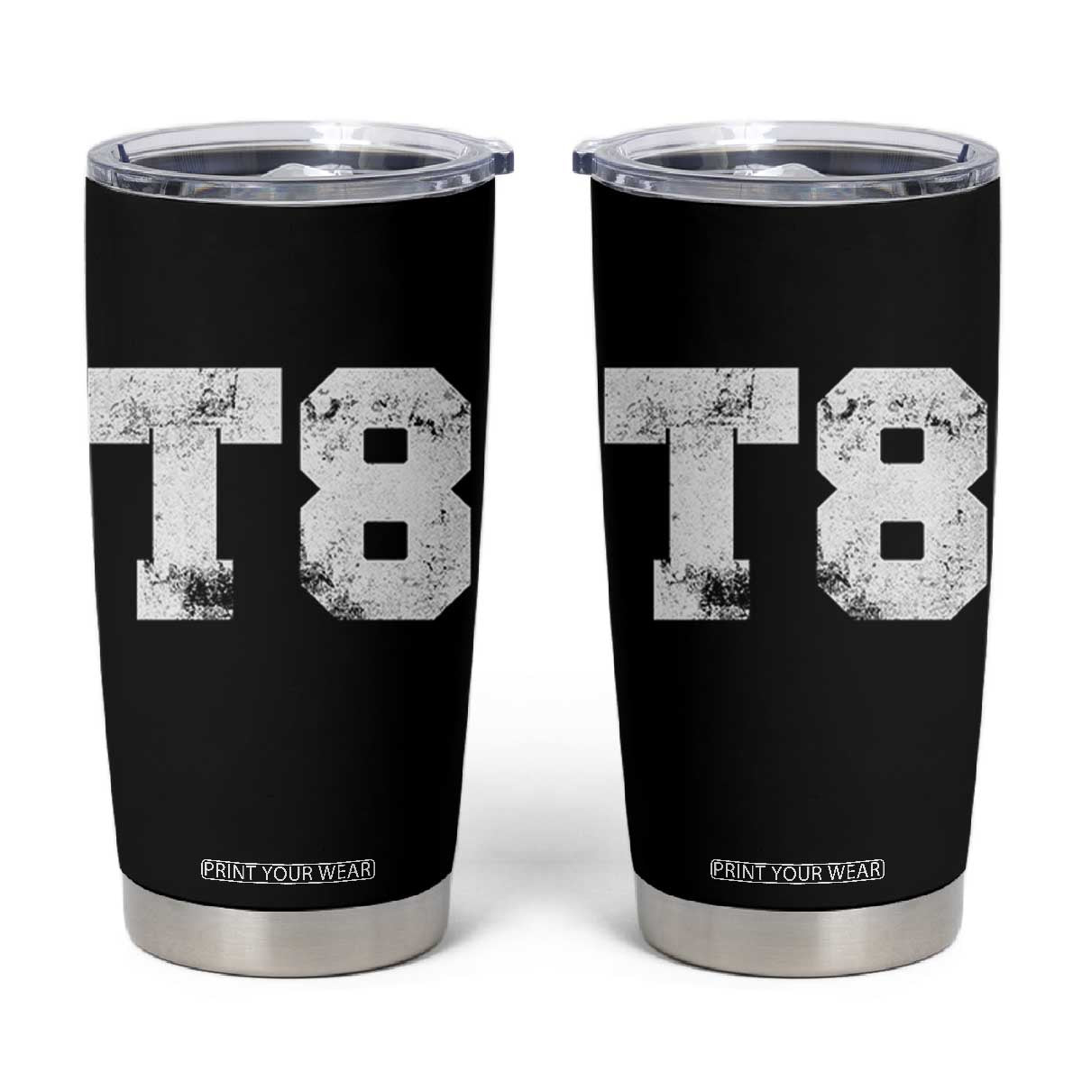 T8 Jersey Tumbler Cup Concert Inspired Outfit Varsity Sports TS10 Black Print Your Wear