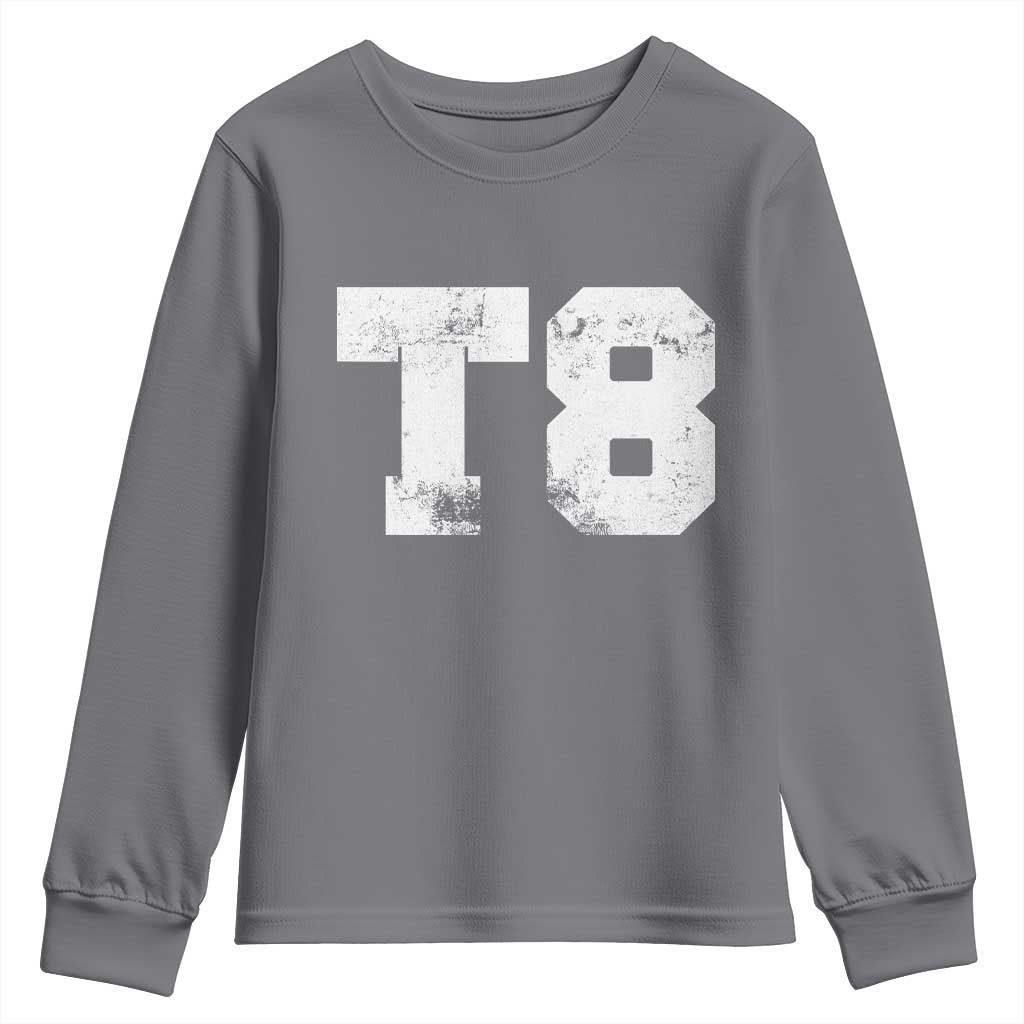 T8 Jersey Youth Sweatshirt Concert Inspired Outfit Varsity Sports TS10 Charcoal Print Your Wear