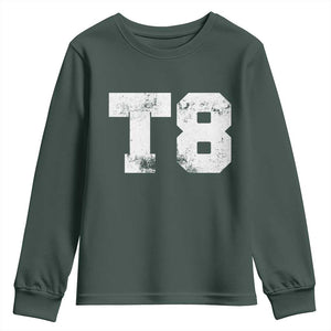 T8 Jersey Youth Sweatshirt Concert Inspired Outfit Varsity Sports TS10 Dark Forest Green Print Your Wear