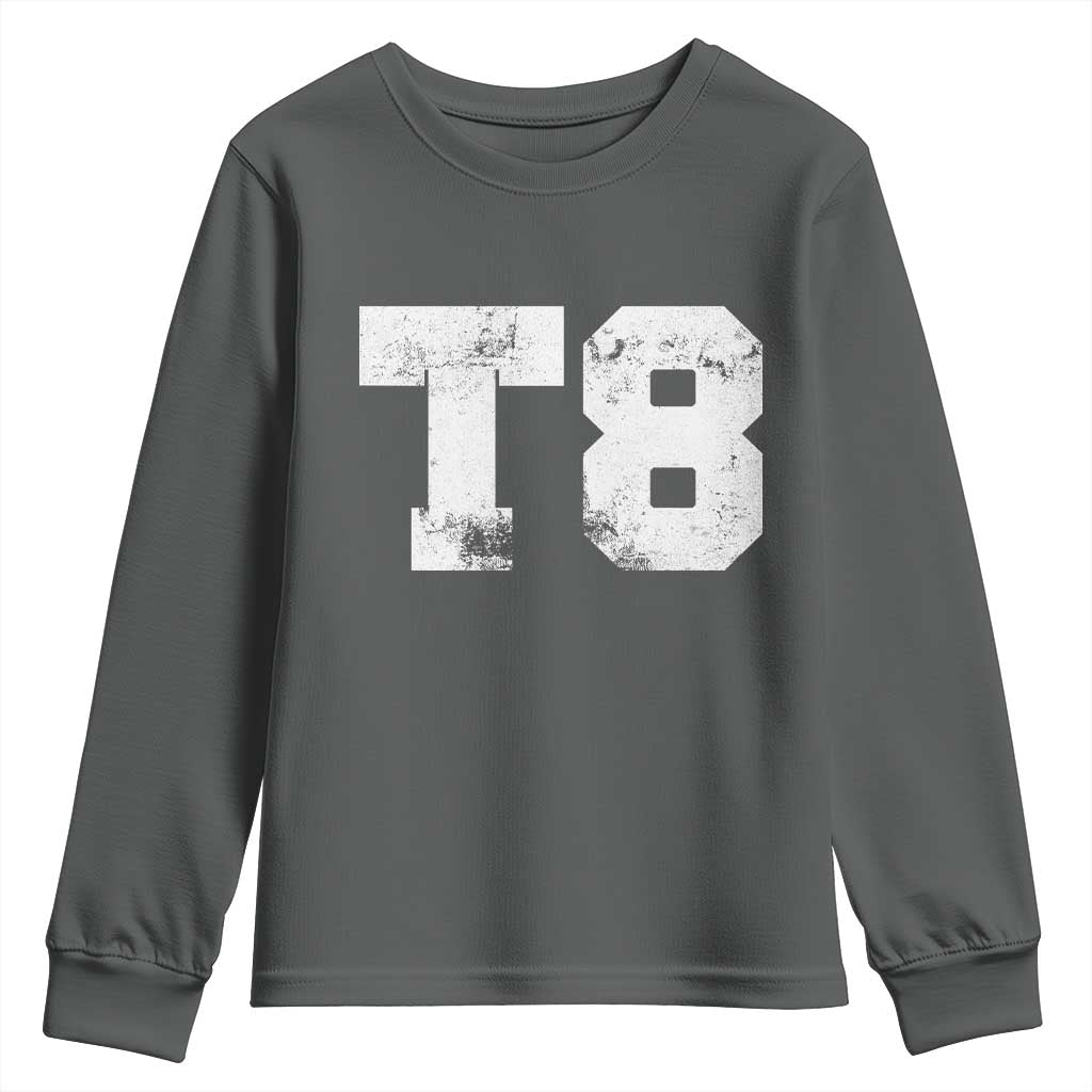 T8 Jersey Youth Sweatshirt Concert Inspired Outfit Varsity Sports TS10 Dark Heather Print Your Wear