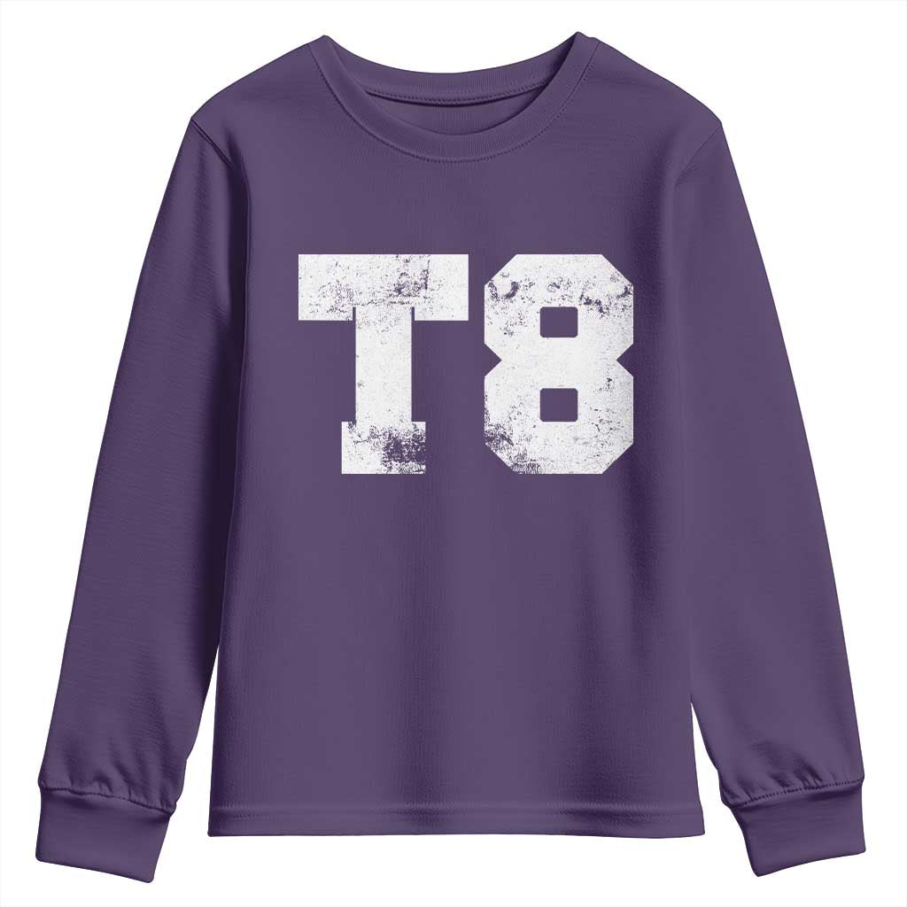 T8 Jersey Youth Sweatshirt Concert Inspired Outfit Varsity Sports TS10 Purple Print Your Wear