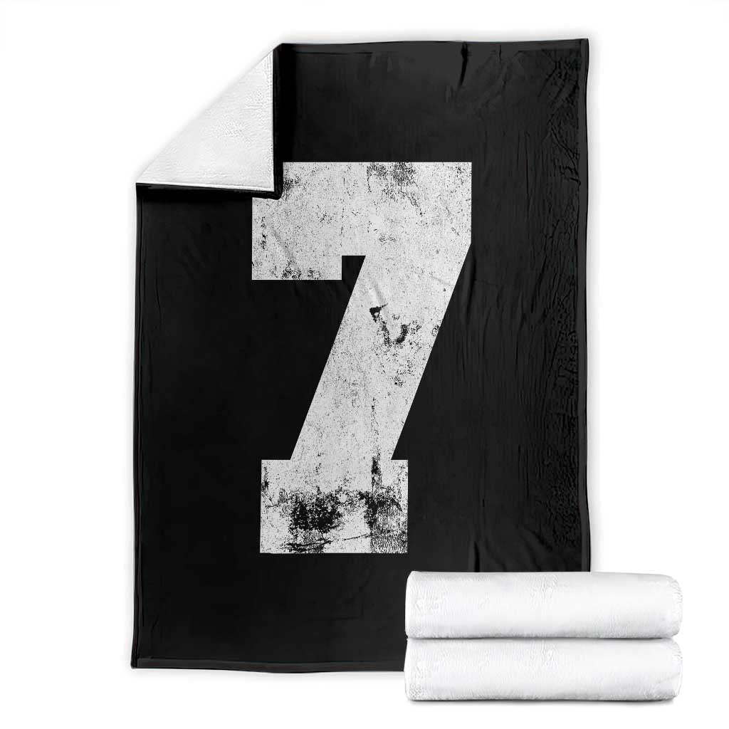 Number 7 Throw Blanket Matching 67 Meme 7th Birthday 7 Years TS10 Black Print Your Wear