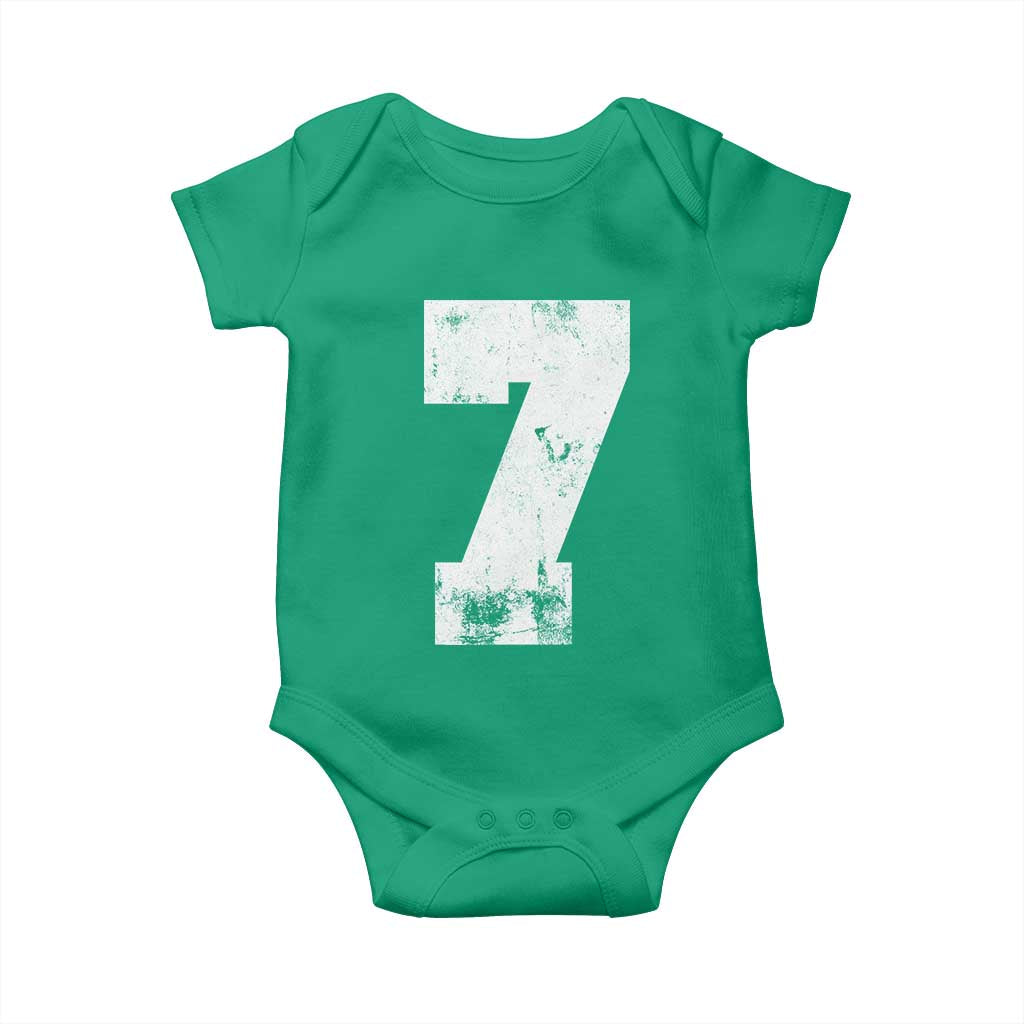 Number 7 Baby Onesie Matching 67 Meme 7th Birthday 7 Years TS10 Irish Green Print Your Wear