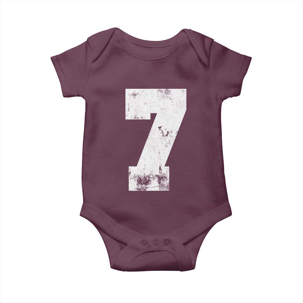 Number 7 Baby Onesie Matching 67 Meme 7th Birthday 7 Years TS10 Maroon Print Your Wear