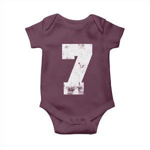 Number 7 Baby Onesie Matching 67 Meme 7th Birthday 7 Years TS10 Maroon Print Your Wear