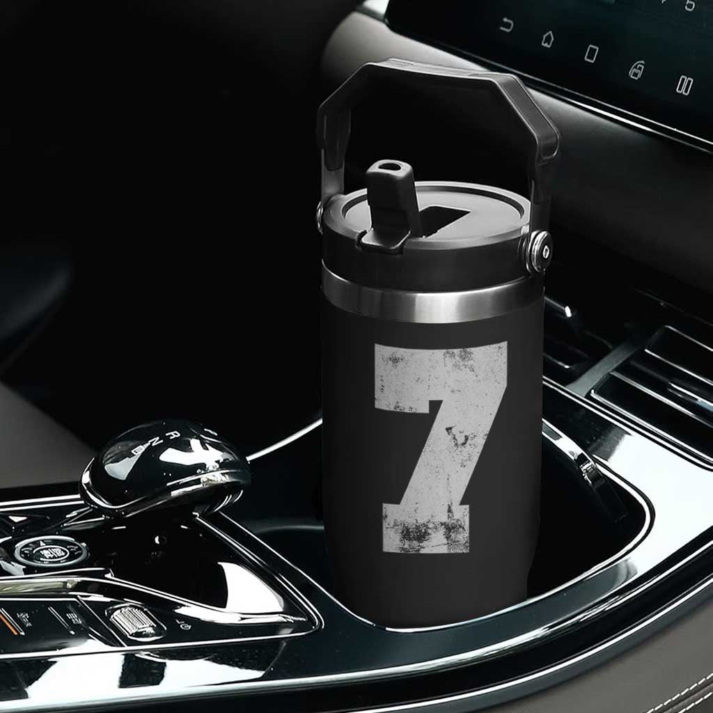 Number 7 Flip Straw Tumbler Matching 67 Meme 7th Birthday 7 Years TS10 Print Your Wear