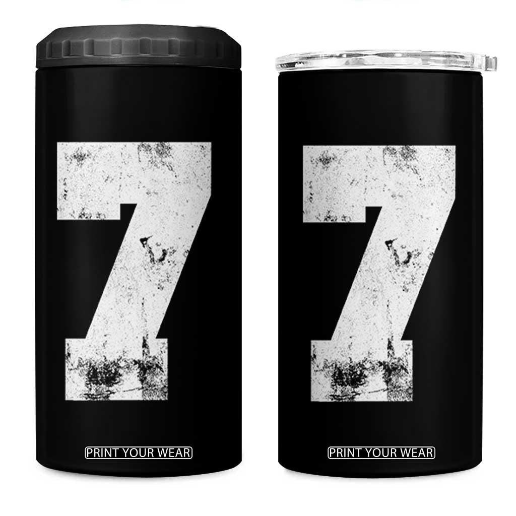 Number 7 4 in 1 Can Cooler Tumbler Matching 67 Meme 7th Birthday 7 Years TS10 One Size: 16 oz Black Print Your Wear