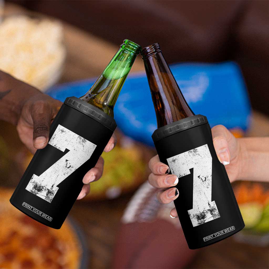 Number 7 4 in 1 Can Cooler Tumbler Matching 67 Meme 7th Birthday 7 Years TS10 Print Your Wear