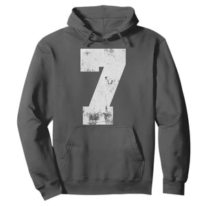 Number 7 Hoodie Matching 67 Meme 7th Birthday 7 Years TS10 Dark Heather Print Your Wear