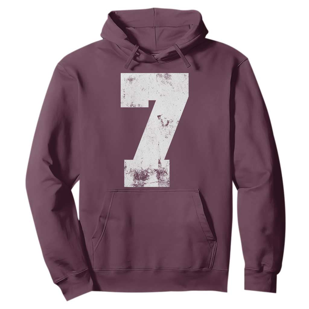 Number 7 Hoodie Matching 67 Meme 7th Birthday 7 Years TS10 Maroon Print Your Wear