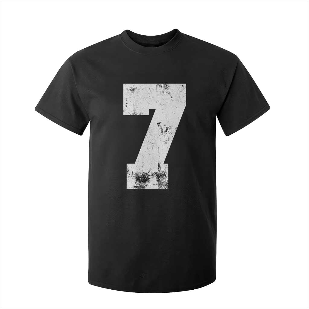 Number 7 T Shirt For Kid Matching 67 Meme 7th Birthday 7 Years TS10 Black Print Your Wear