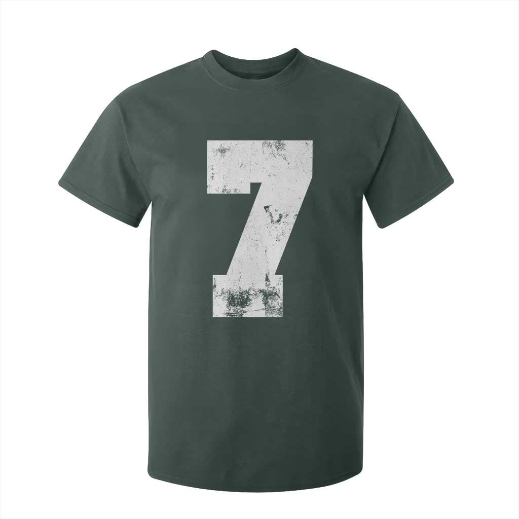 Number 7 T Shirt For Kid Matching 67 Meme 7th Birthday 7 Years TS10 Dark Forest Green Print Your Wear