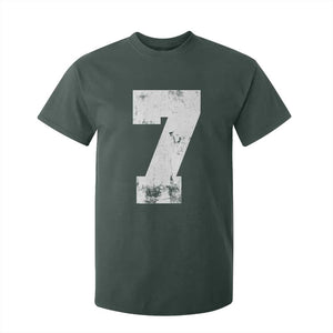 Number 7 T Shirt For Kid Matching 67 Meme 7th Birthday 7 Years TS10 Dark Forest Green Print Your Wear